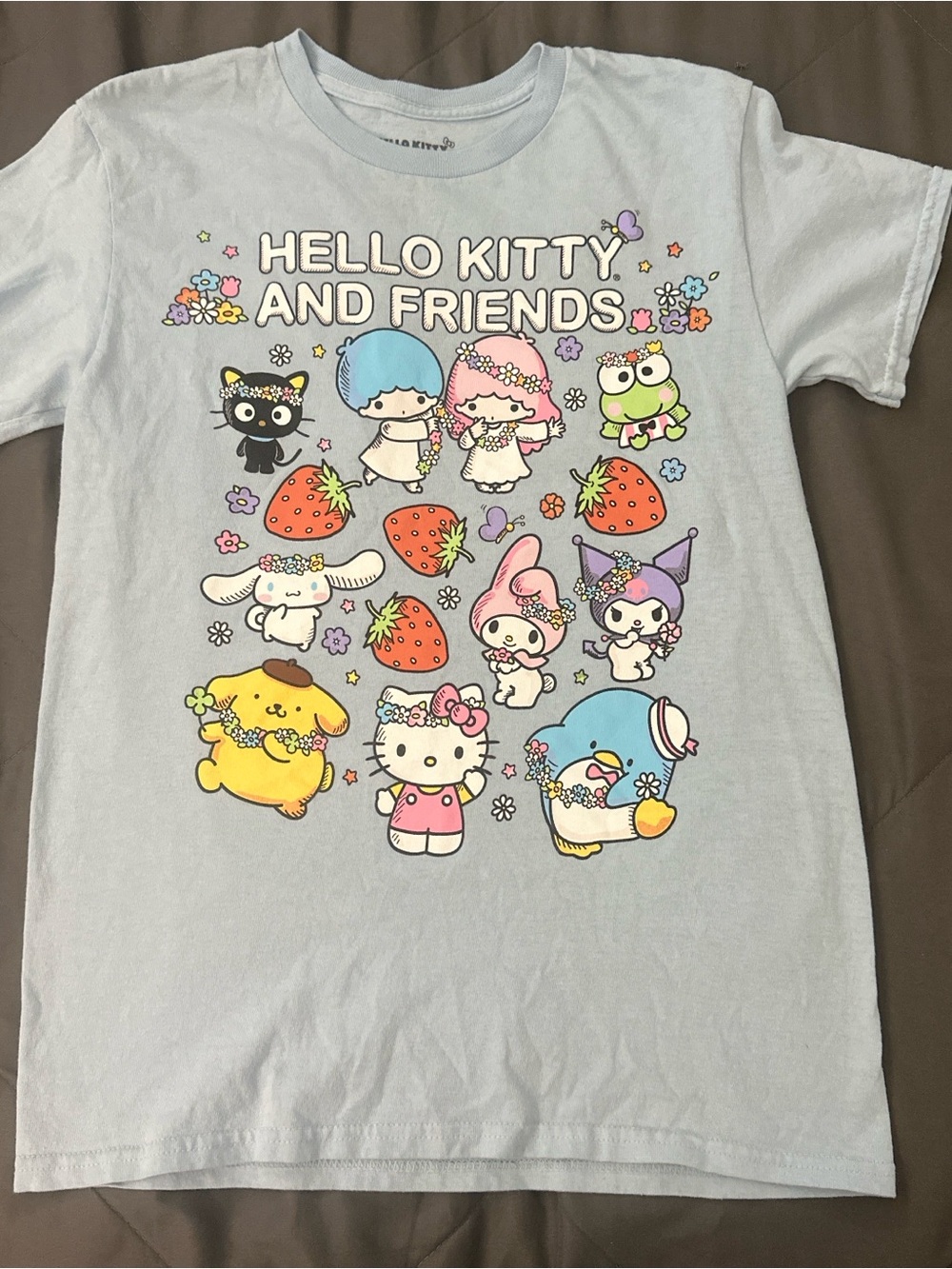 Sanrio Light Blue Hello Kitty & Friends women’s  Graphic Tee size small